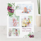 おばあちゃん素晴らし4フォトマゼンタアネモン誕生日 カード (正面)