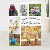 おばあちゃん素晴らし6フォトコラージュ任意の年齢誕生日 カード (正面)
