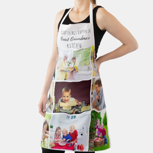おばあちゃん素晴らし9フォトコラージキッチン引用文 エプロン (インサイチュ)