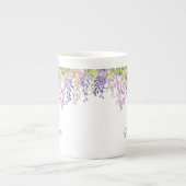 おばあちゃん素晴らし – 紫の水彩藤の花 ボーンチャイナマグカップ (正面)