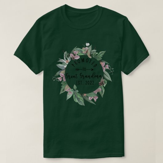 おばあちゃん素晴らしEst 2022女性初ティムに昇格 Tシャツ (デザイン正面)