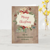 おばあちゃん素朴とおじいちゃんクリスマス カード (黄色い花)