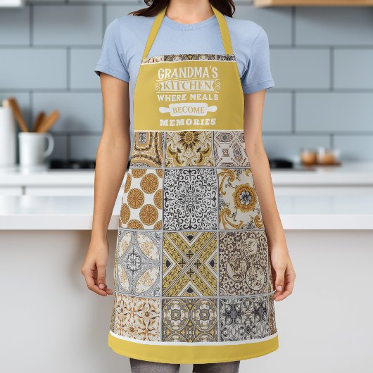 おばあちゃん素朴の食事が思い出に エプロン