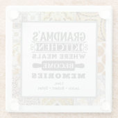 おばあちゃん素朴の食事が思い出に ガラスコースター (裏面)