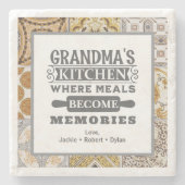 おばあちゃん素朴の食事が思い出に ストーンコースター (正面)