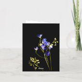 おばあちゃん繊細な青い花 ノートカード (裏面)