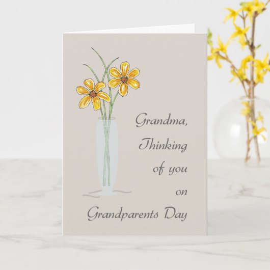 おばあちゃん考えおばあちゃんの日の花 カード (黄色い花)
