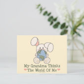 おばあちゃん考えの私の世界のはがき ポストカード (スタンド正面)