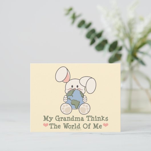 おばあちゃん考えの私の世界のはがき ポストカード (スタンド正面)