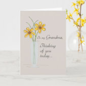 おばあちゃん考えるの2つの花瓶 カード (黄色い花)