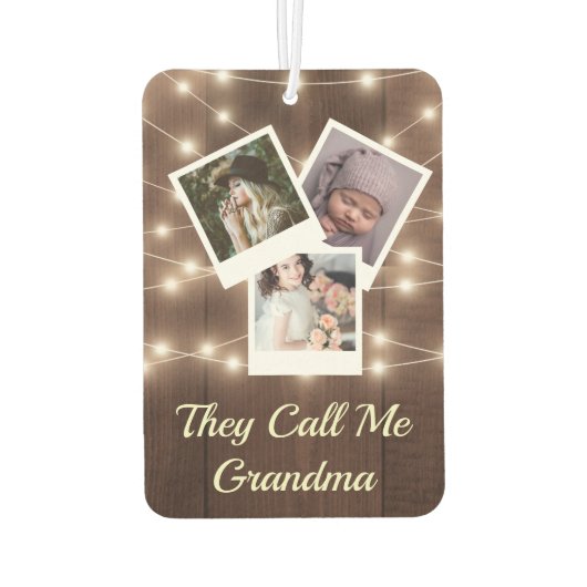 おばあちゃん自動車ベビーデザイン自分の家族 カーエアーフレッシュナー (裏面)