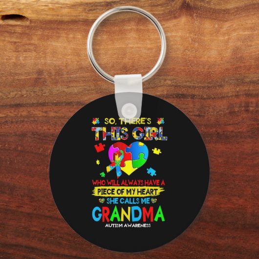 おばあちゃん自閉症の戦争って呼ばれてるこの子 キーホルダー (正面)