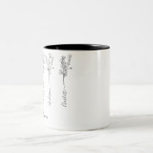 おばあちゃん花のギフトカスタム付き5グランドキッズ名 ツートーンマグカップ (中央)