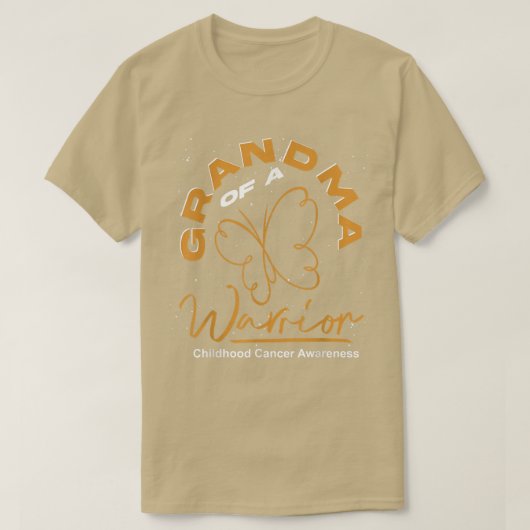 おばあちゃん蝶がん戦士の小児癌 Tシャツ (デザイン正面)