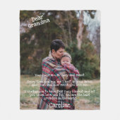 おばあちゃん親愛あなたのハグ居心地の良い甘い写真 フリースブランケット (正面)