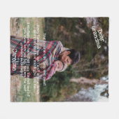 おばあちゃん親愛あなたのハグ居心地の良い甘い写真 フリースブランケット (正面(横))