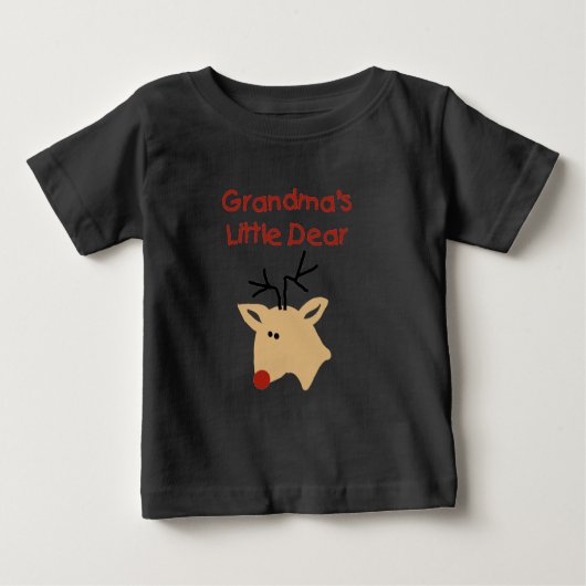 おばあちゃん親愛の鹿のクリスマス ベビーTシャツ (正面)