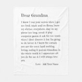 おばあちゃん親愛ラブレタータイポグラフィ フリースブランケット (正面)