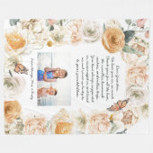 おばあちゃん親愛 |写真&レターパーソナライズされた フリースブランケット (正面(横))