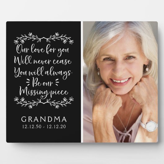 おばあちゃん記念写真記念 フォトプラーク (正面)