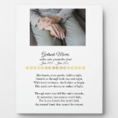 おばあちゃん記念詩と写真付きテーブル フォトプラーク (正面)