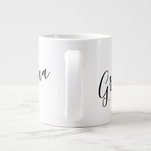 おばあちゃん設立パーソナライズされた年 ジャンボコーヒーマグカップ (裏面)