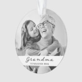 おばあちゃん設立 |フォトハート白黒 オーナメント (正面)