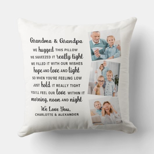 おばあちゃん詩カスタム3写真祖父母 クッション (裏面)