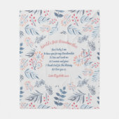 おばあちゃん詩パーソナライズされたブルーグレーバラ フリースブランケット (正面)