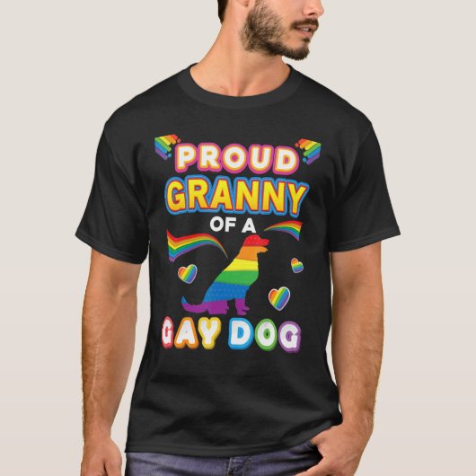 おばあちゃん誇りを持ったのゲイ犬レズビアンプライドLgbt Rainb Tシャツ (正面)