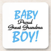 おばあちゃん誇りを持ったの男の赤ちゃんプレゼント コースター (正面)