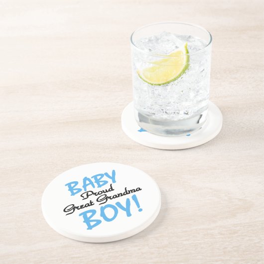 おばあちゃん誇りを持ったの男の赤ちゃんプレゼント コースター (側面)