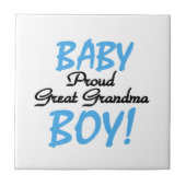 おばあちゃん誇りを持ったの男の赤ちゃんプレゼント タイル (正面)