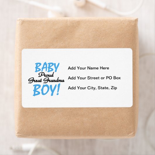 おばあちゃん誇りを持ったの男の赤ちゃんプレゼント ラベル (インサイチュ)
