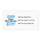 おばあちゃん誇りを持ったの男の赤ちゃんプレゼント ラベル (正面)