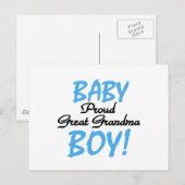 おばあちゃん誇りを持ったの男の赤ちゃんTシャツとギフト ポストカード (正面/裏面)