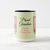 おばあちゃん誇りを持った新生児グリーンとピンク2の写真 ツートーンマグカップ (中央)