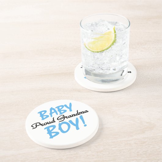 おばあちゃん誇りを持った男の赤ちゃんギフト コースター (側面)