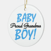 おばあちゃん誇りを持った男の赤ちゃんギフト セラミックオーナメント (左)