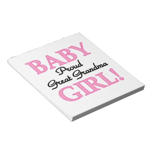 おばあちゃん誇りを持った素晴らし赤ちゃん女の子のプレゼント ノートパッド (アングル)