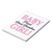 おばあちゃん誇りを持った素晴らし赤ちゃん女の子のプレゼント ノートパッド (回転)