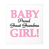 おばあちゃん誇りを持った素晴らし赤ちゃん女の子のプレゼント ノートパッド (正面)