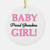 おばあちゃん誇りを持った赤ちゃんガールギフト セラミックオーナメント (正面)