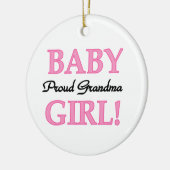 おばあちゃん誇りを持った赤ちゃんガールギフト セラミックオーナメント (左)