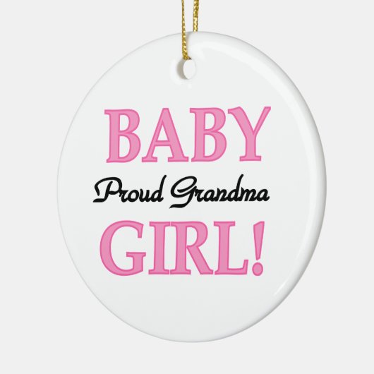 おばあちゃん誇りを持った赤ちゃんガールギフト セラミックオーナメント (左)