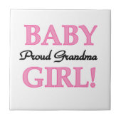 おばあちゃん誇りを持った赤ちゃんガールギフト タイル (正面)