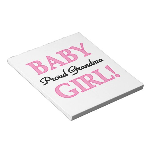 おばあちゃん誇りを持った赤ちゃんガールギフト ノートパッド (アングル)