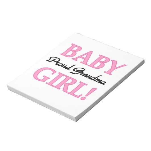 おばあちゃん誇りを持った赤ちゃんガールギフト ノートパッド (回転)