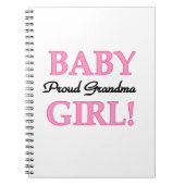 おばあちゃん誇りを持った赤ちゃんガールギフト ノートブック (正面)
