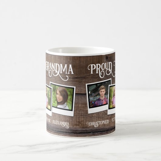 おばあちゃん誇りを持った3フォトスナップショット母の日 コーヒーマグカップ (中央)